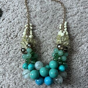 Lia Sophia Turquoise and Cream Beaded Necklace